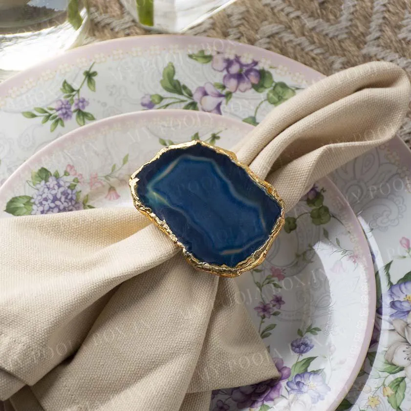 Elegant Agate Napkin Rings