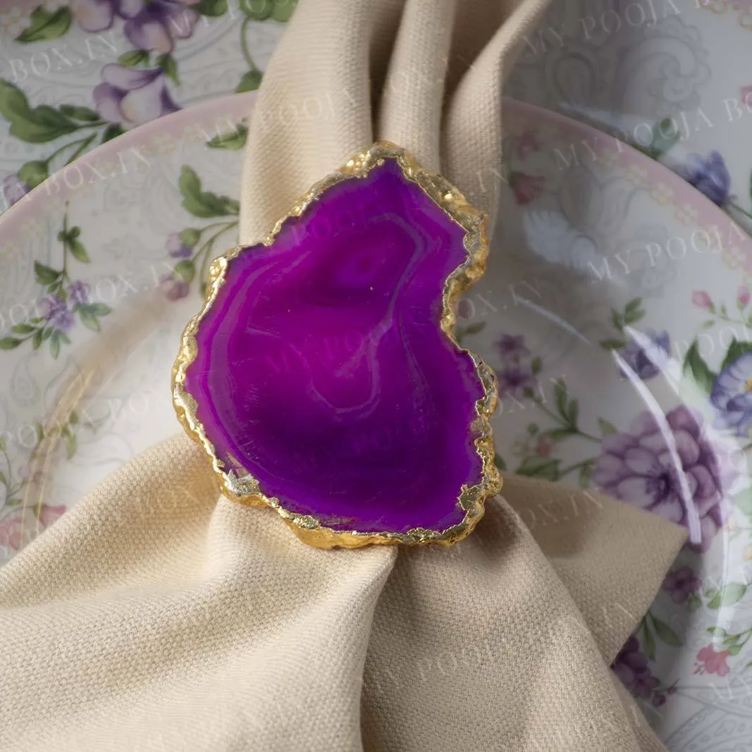 Elegant Agate Napkin Rings
