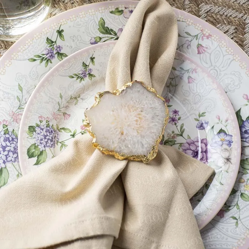 Elegant Agate Napkin Rings