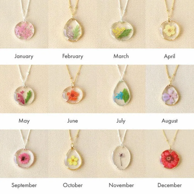 Elegant Birth Flower Necklace