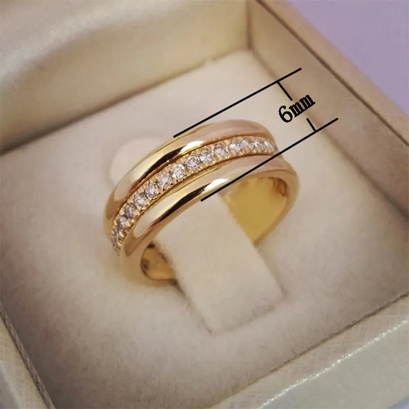Elegant Micro Paved Rhinestone Jewelry Promise Rings