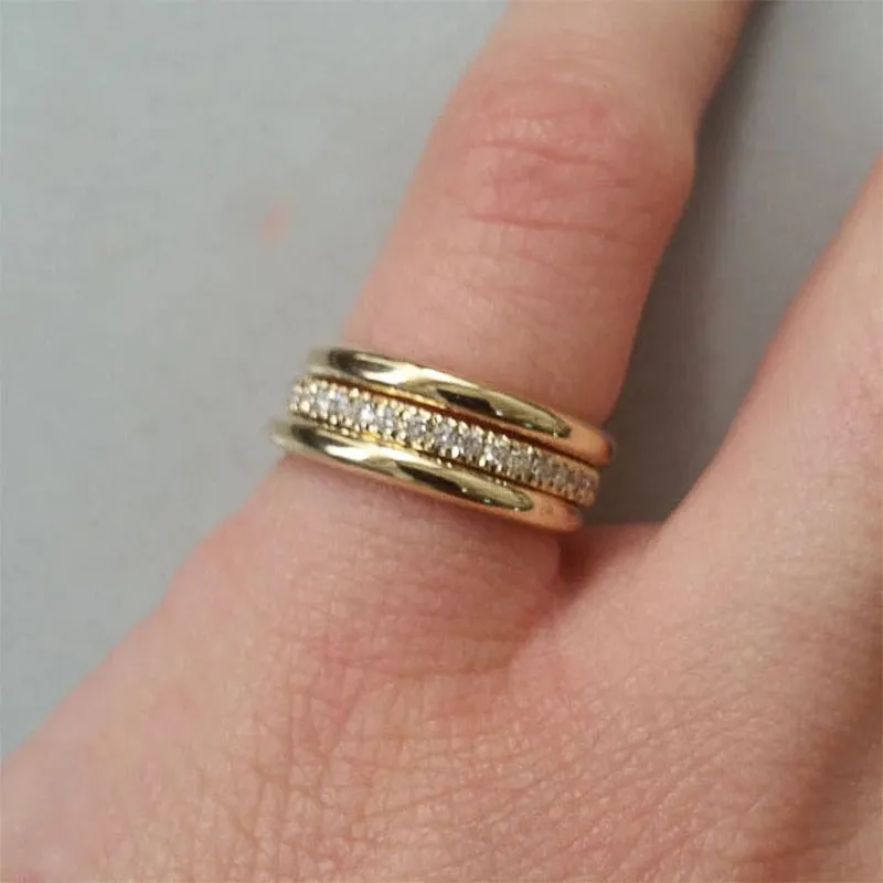 Elegant Micro Paved Rhinestone Jewelry Promise Rings