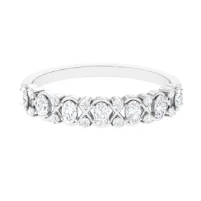 Elegant Oval Moissanite Half Eternity Ring