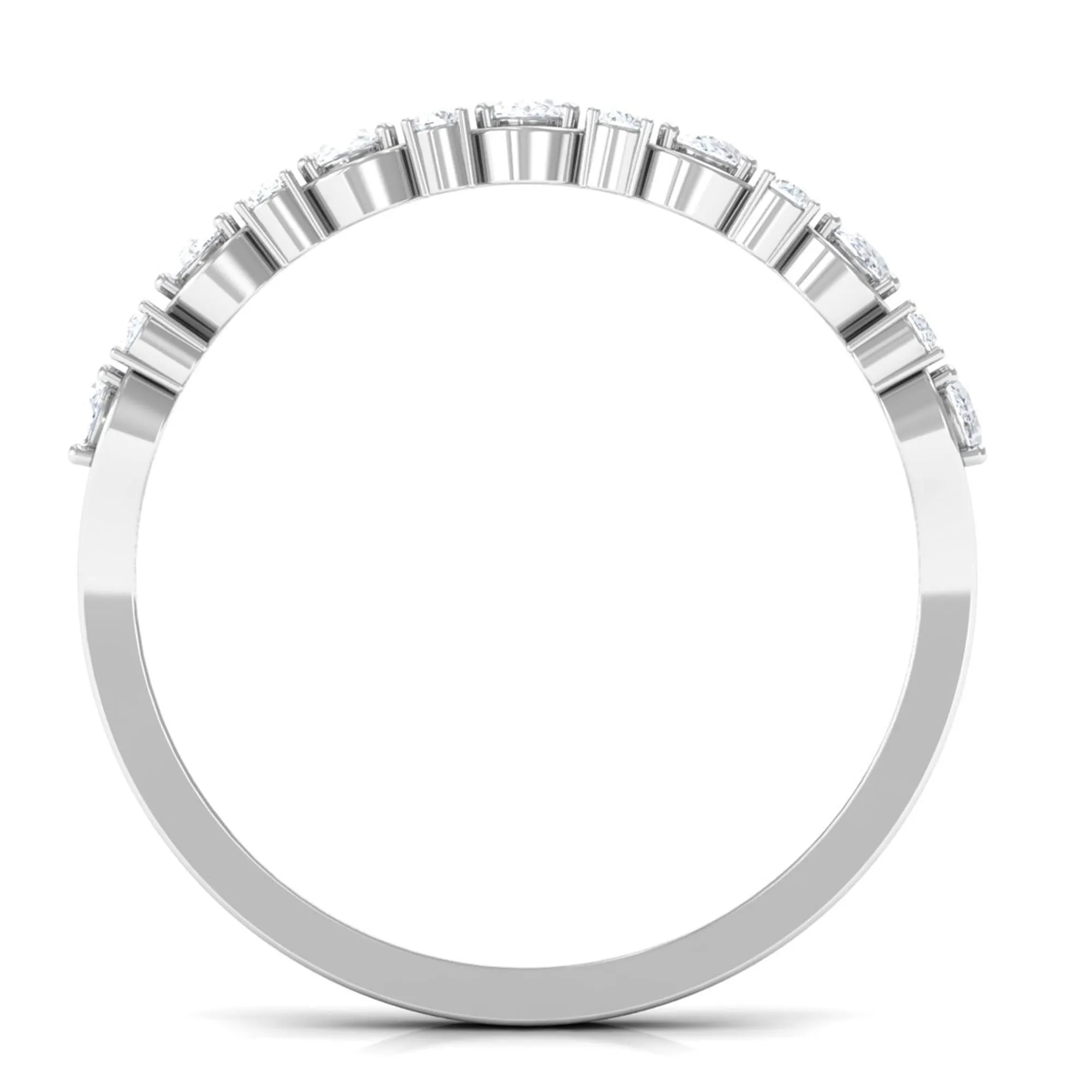 Elegant Oval Moissanite Half Eternity Ring