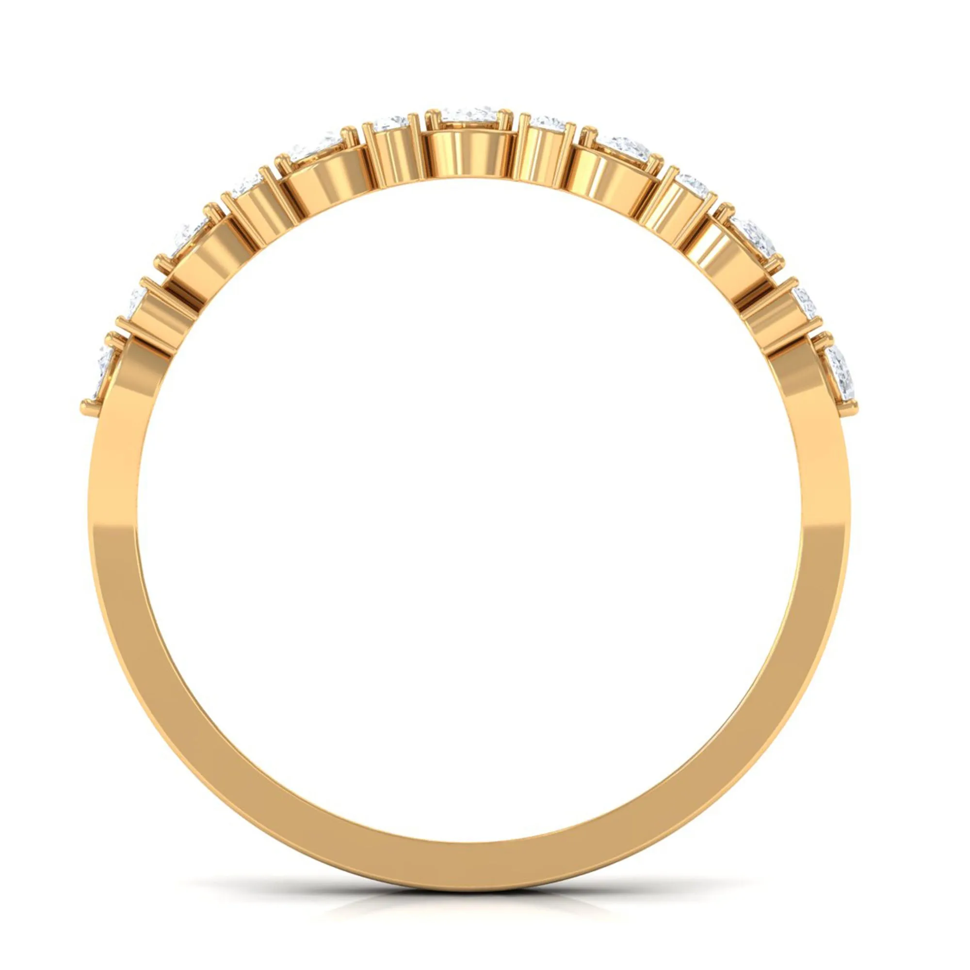 Elegant Oval Moissanite Half Eternity Ring