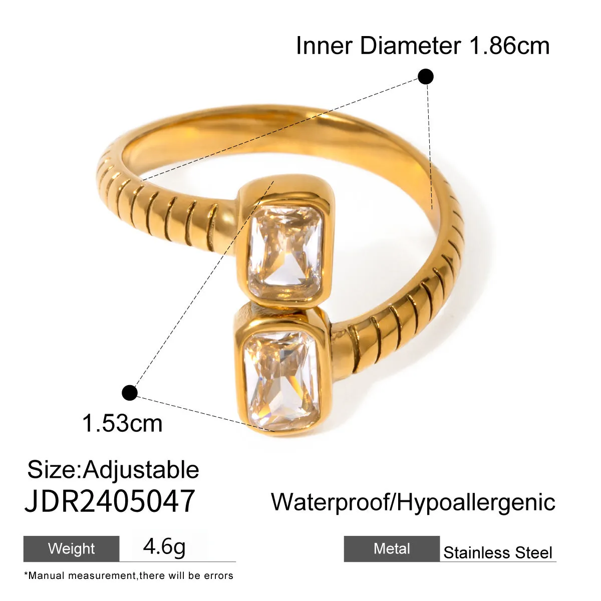 Elegant Stainless Steel Electroplating Rings