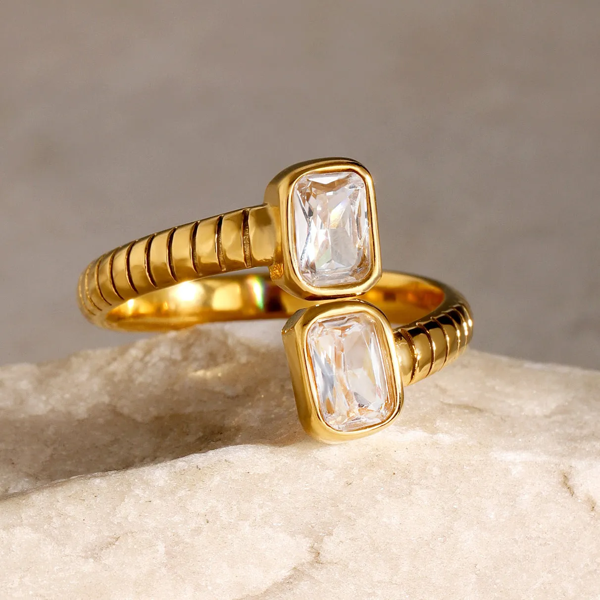 Elegant Stainless Steel Electroplating Rings