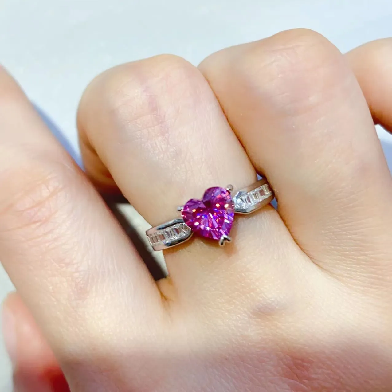 Enchanted Aura 1 Carat Moissanite Sterling Silver Ring
