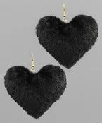 FUZZY HEART EARRINGS