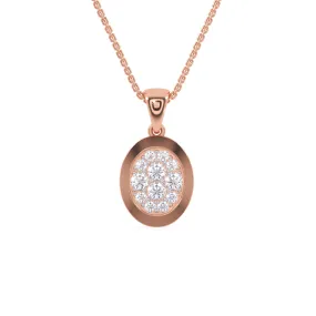 Gleaming Bezel Oval Diamond Pendant