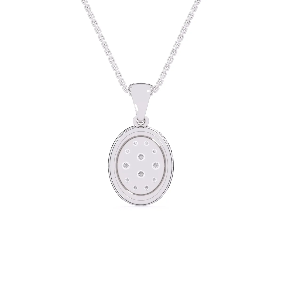 Gleaming Bezel Oval Diamond Pendant