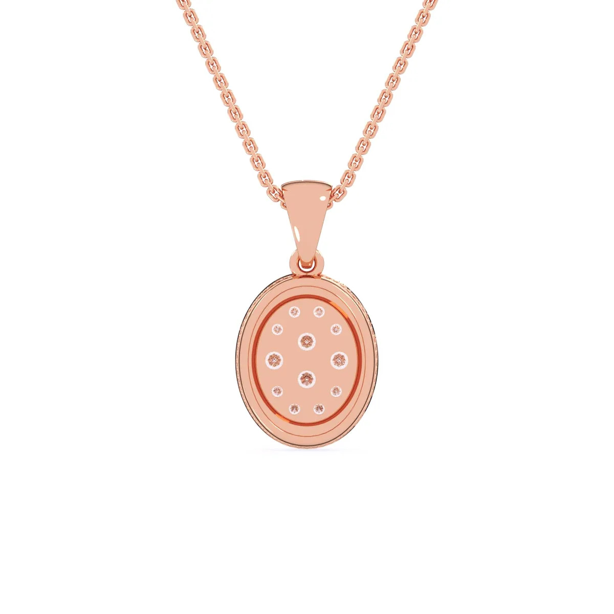 Gleaming Bezel Oval Diamond Pendant