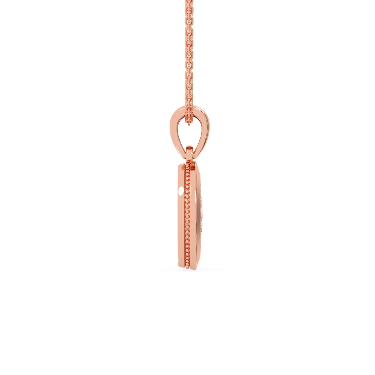 Gleaming Bezel Oval Diamond Pendant