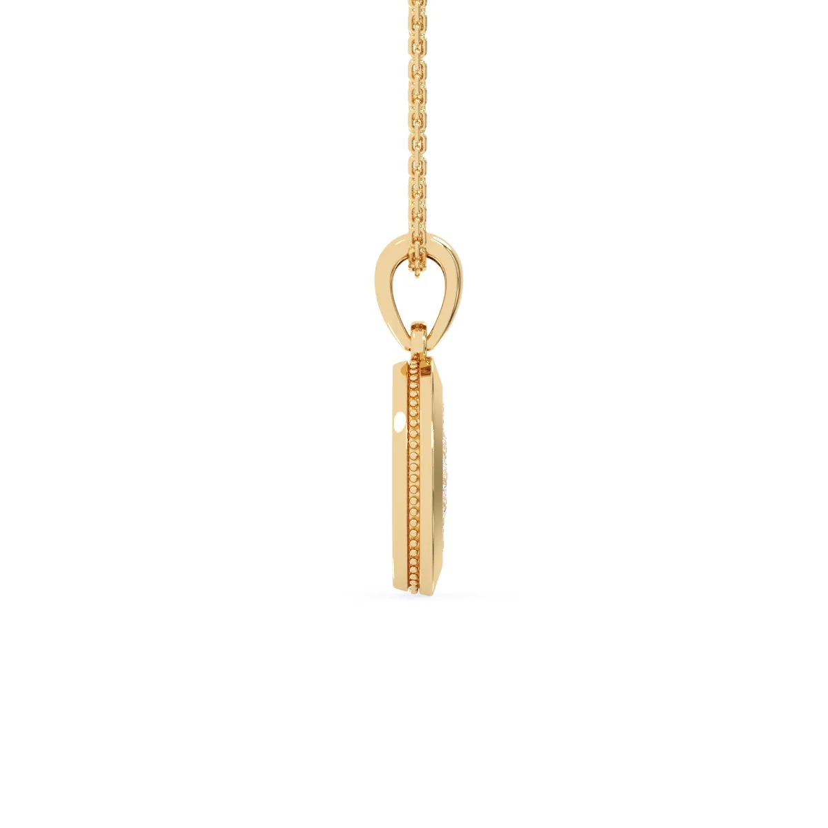 Gleaming Bezel Oval Diamond Pendant