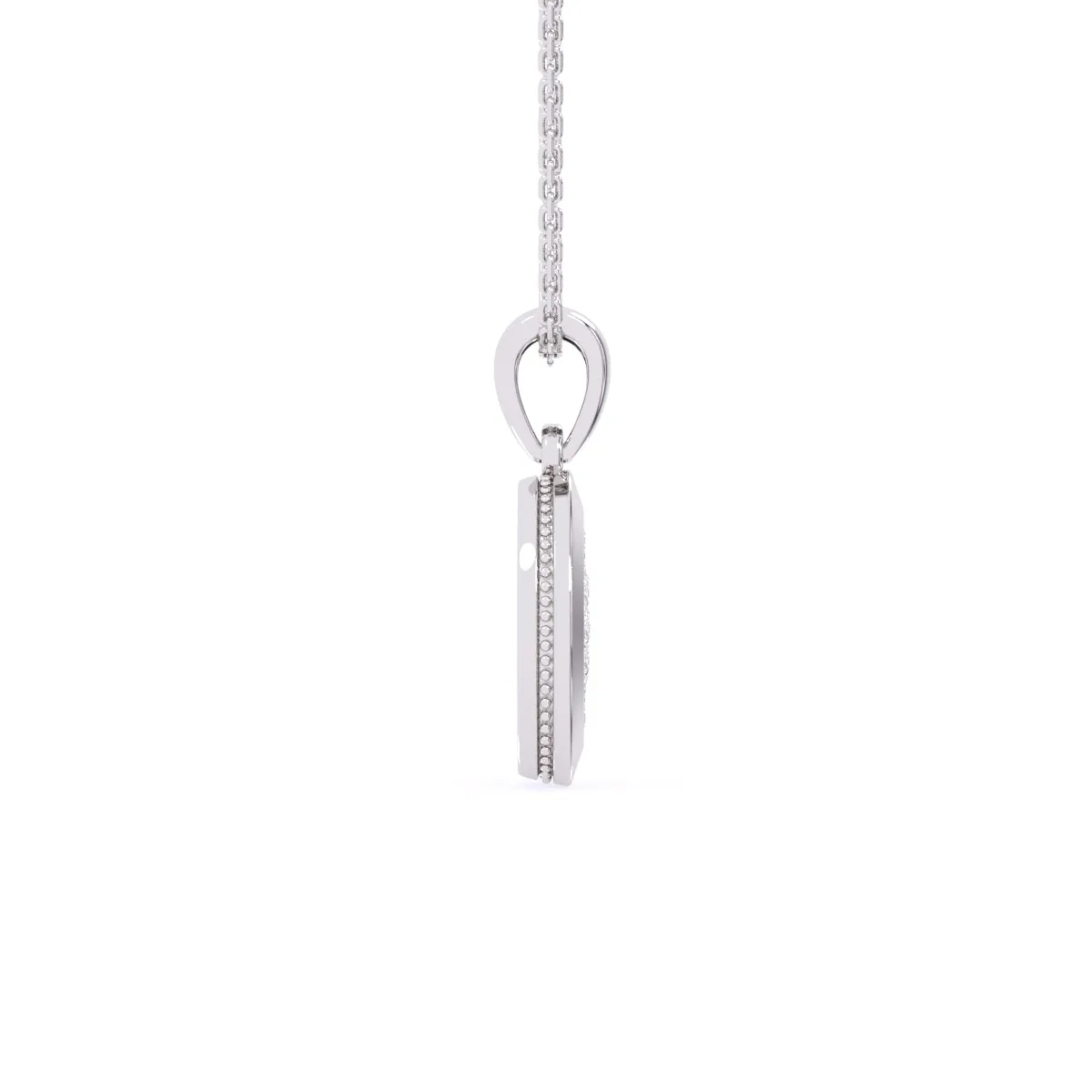 Gleaming Bezel Oval Diamond Pendant