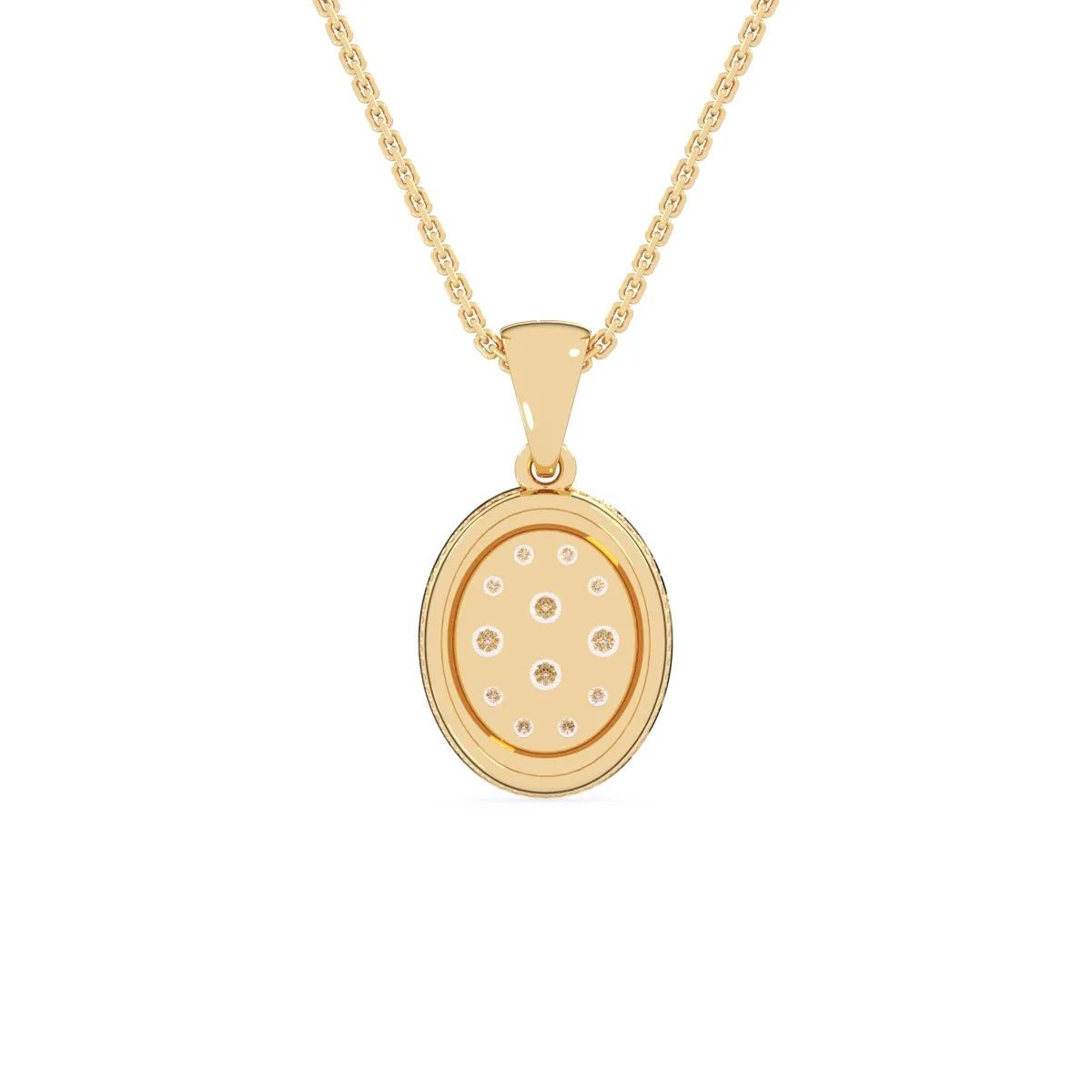 Gleaming Bezel Oval Diamond Pendant