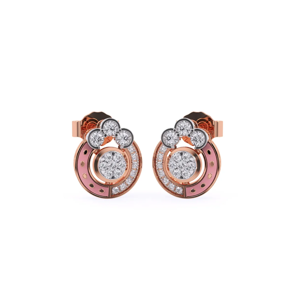 Gleaming Diamond Cluster Studs Earrings