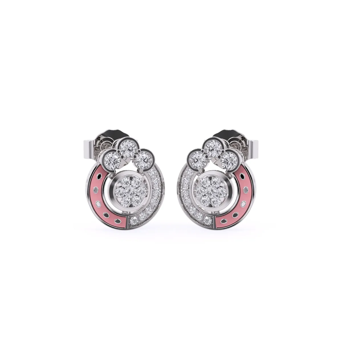 Gleaming Diamond Cluster Studs Earrings