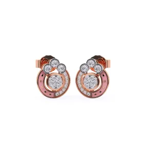 Gleaming Diamond Cluster Studs Earrings