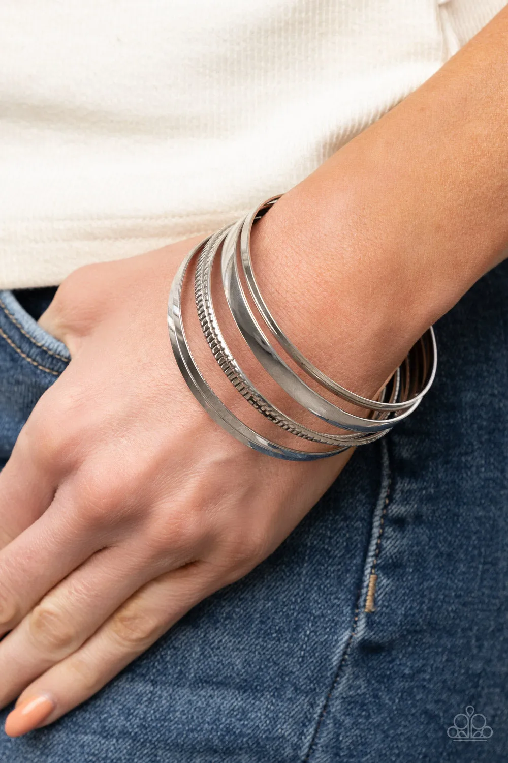 Gliding Gleam - Silver Paparazzi Accessories