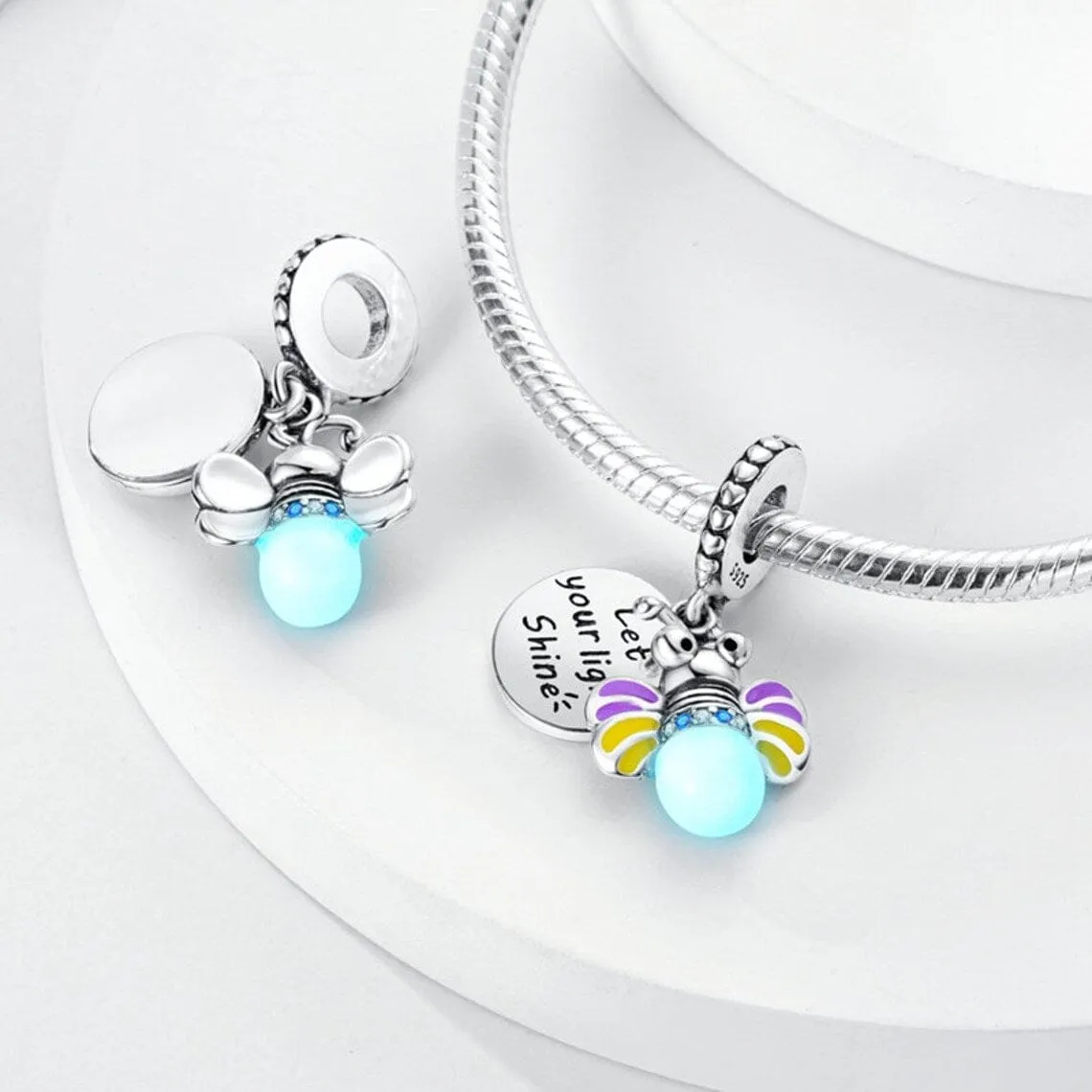Glow in the Dark Luminous Honey Bee Dangle Charm