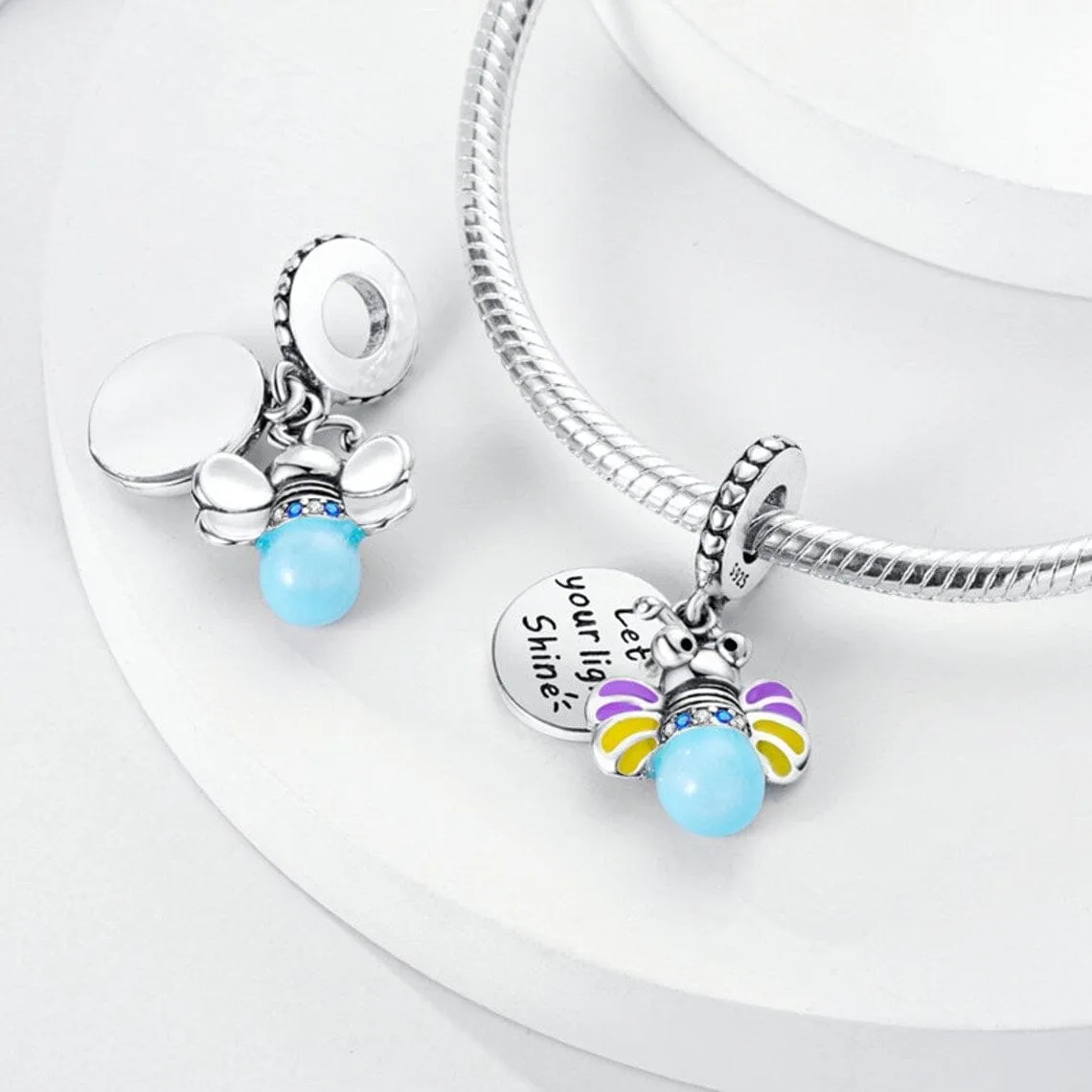 Glow in the Dark Luminous Honey Bee Dangle Charm