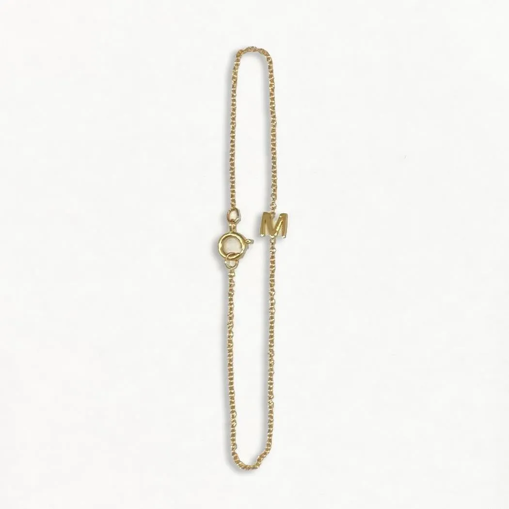 Gold Mini Initial Bracelet