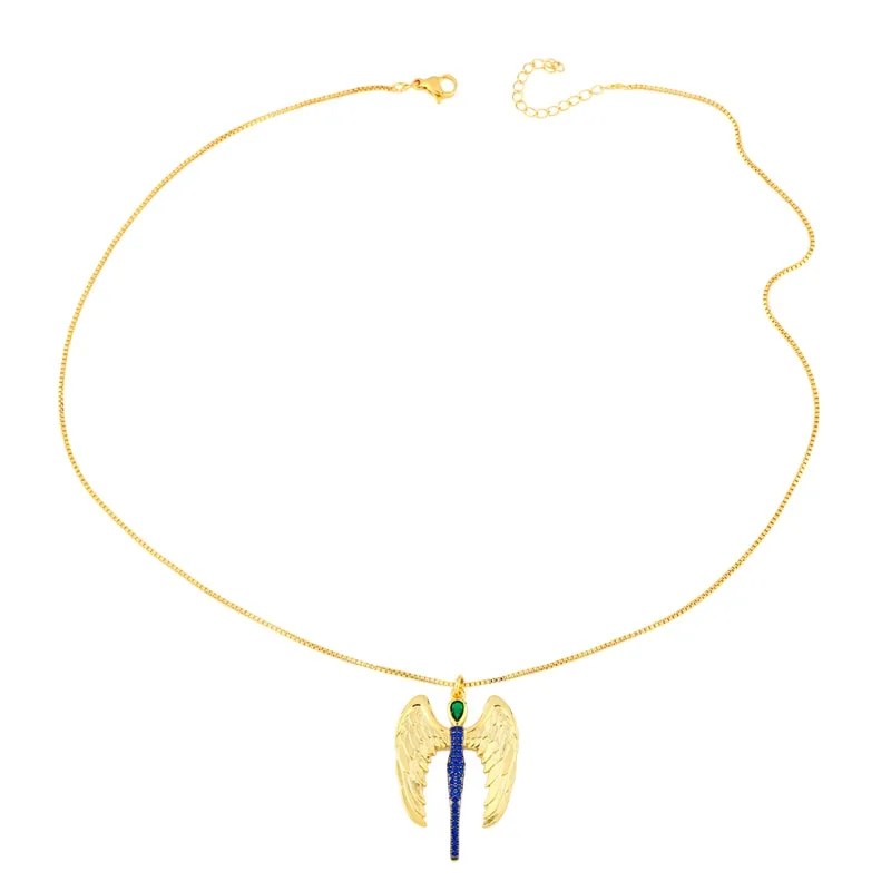 Gold Plated Love Heart Necklace For Women Rhinestone Bird Pendant Necklace