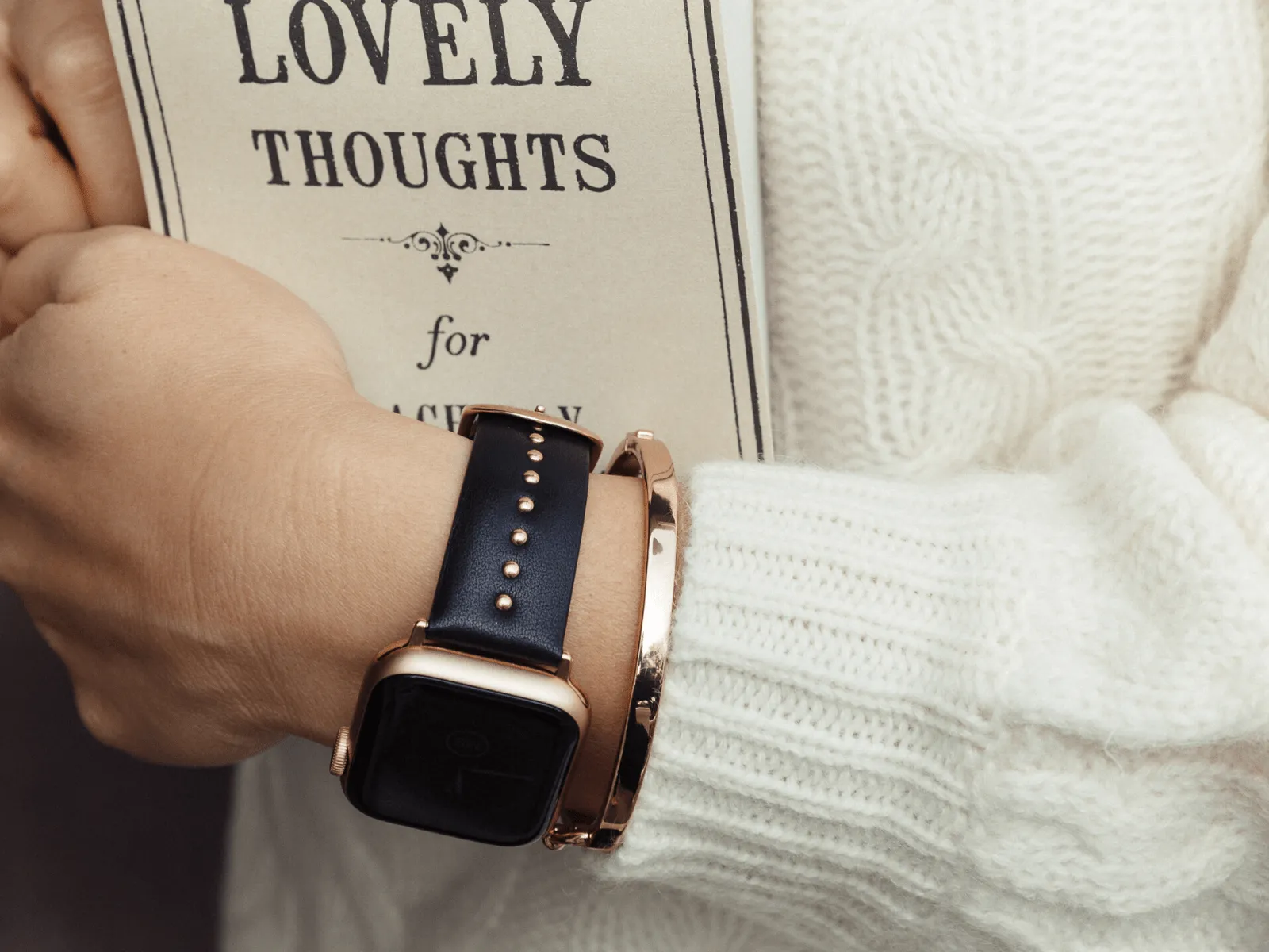 Goldenerre Black Stud Band for the Apple Watch