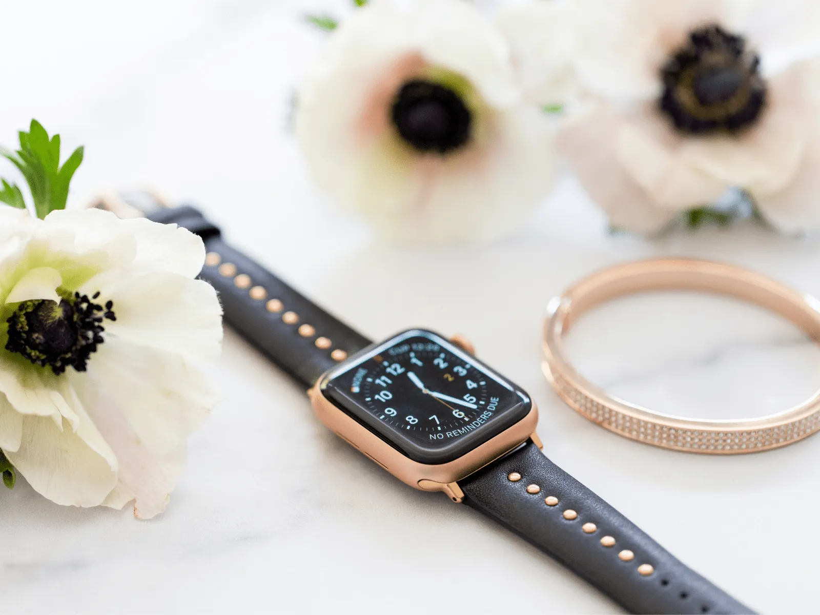 Goldenerre Black Stud Band for the Apple Watch