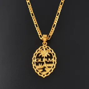 Guam Flag Pendant Necklaces