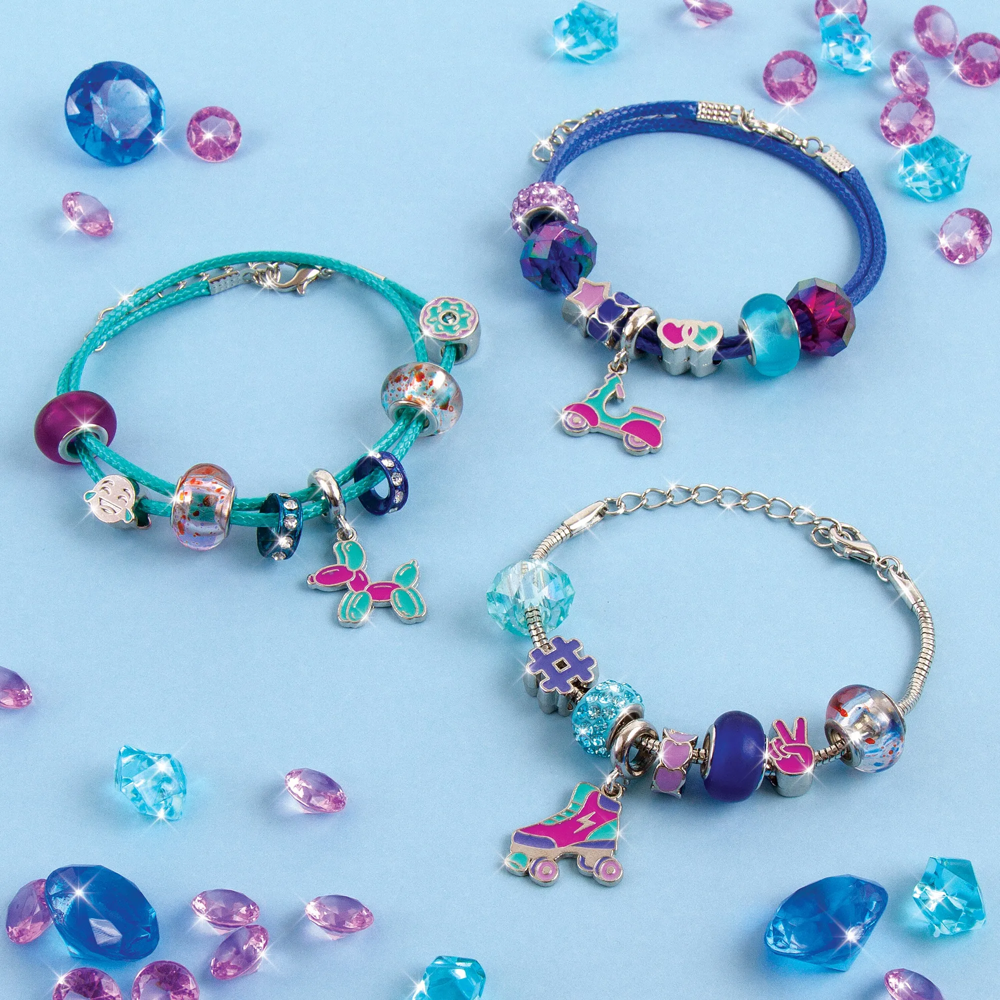 Halo Charms Bracelets: True Blue