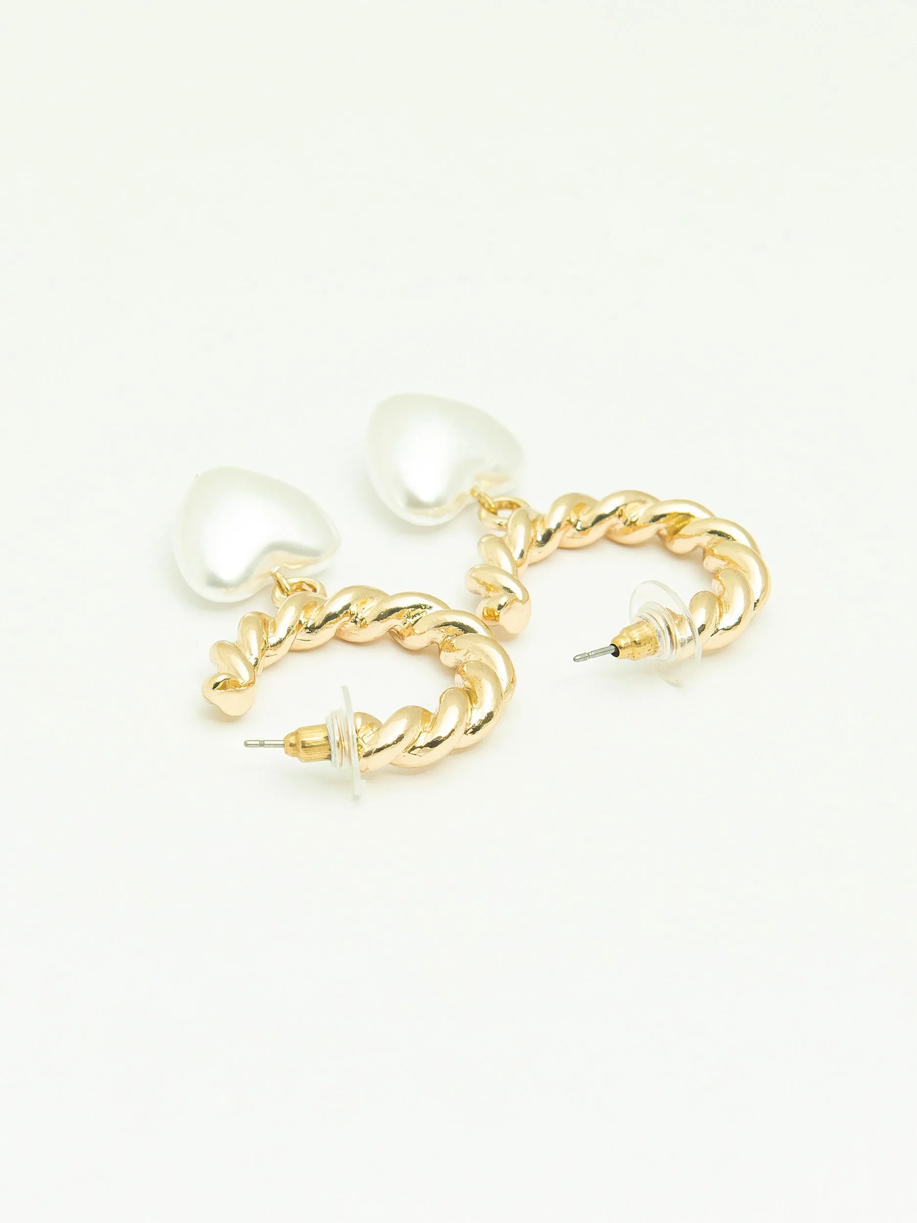 Heart C-Hoop Earrirngs