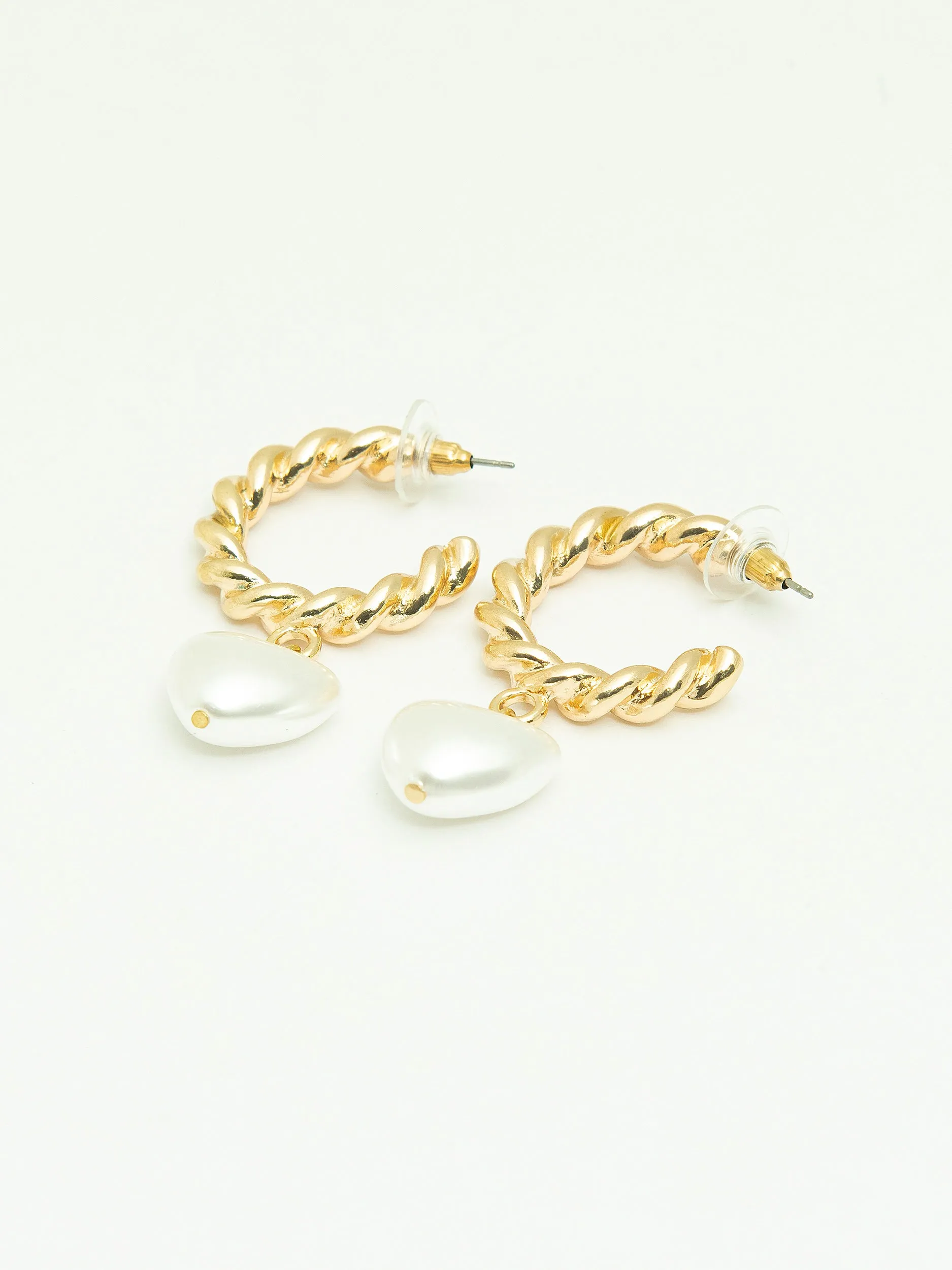 Heart C-Hoop Earrirngs