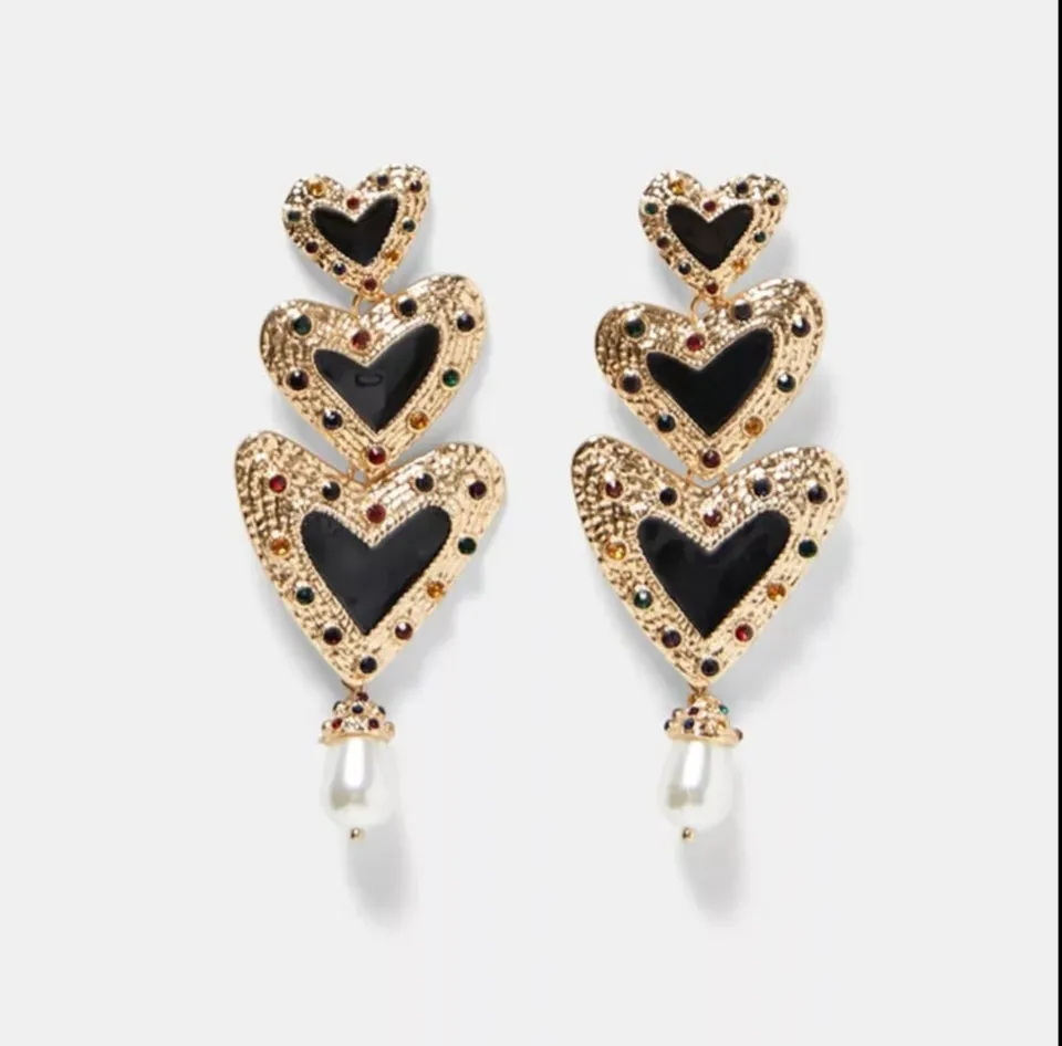 Heart Drop Earrings