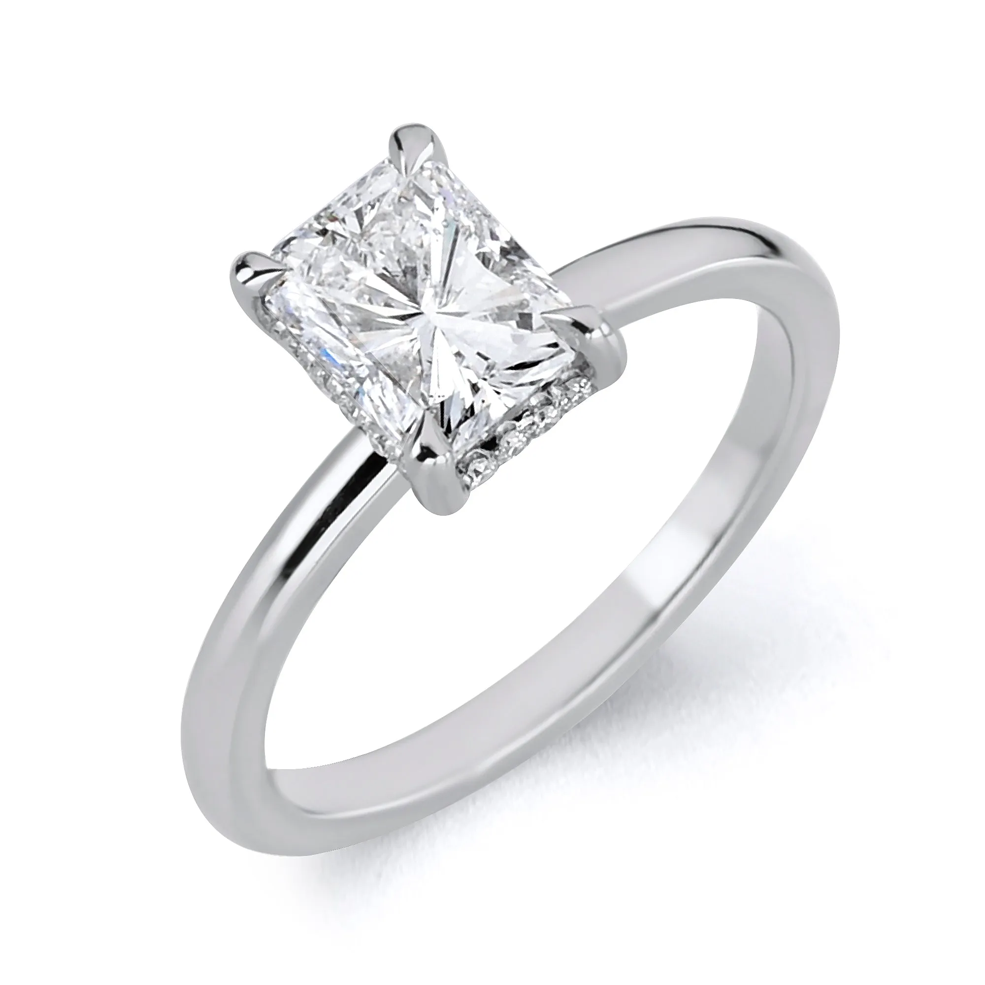 Hidden Halo Radiant Center Diamond