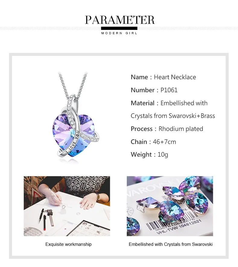 I Love Your Heart Swarovski Crystal Necklace