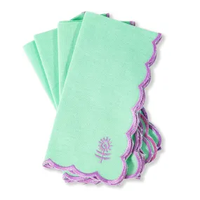 Icon Linen Napkins 4pc Set - Mint/Lilac