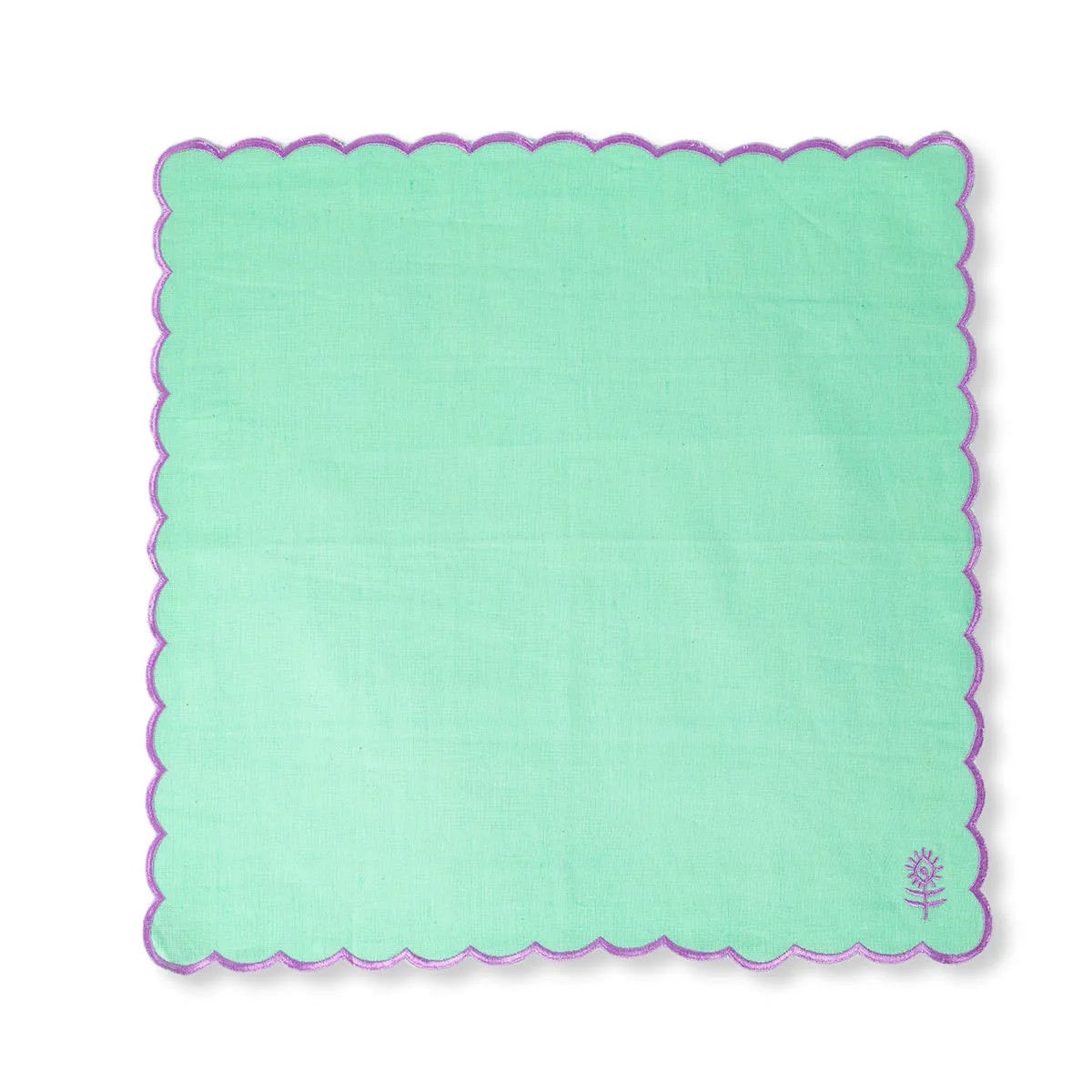 Icon Linen Napkins 4pc Set - Mint/Lilac