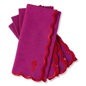 Icon Linen Napkins S/4 - Plum   Cherry