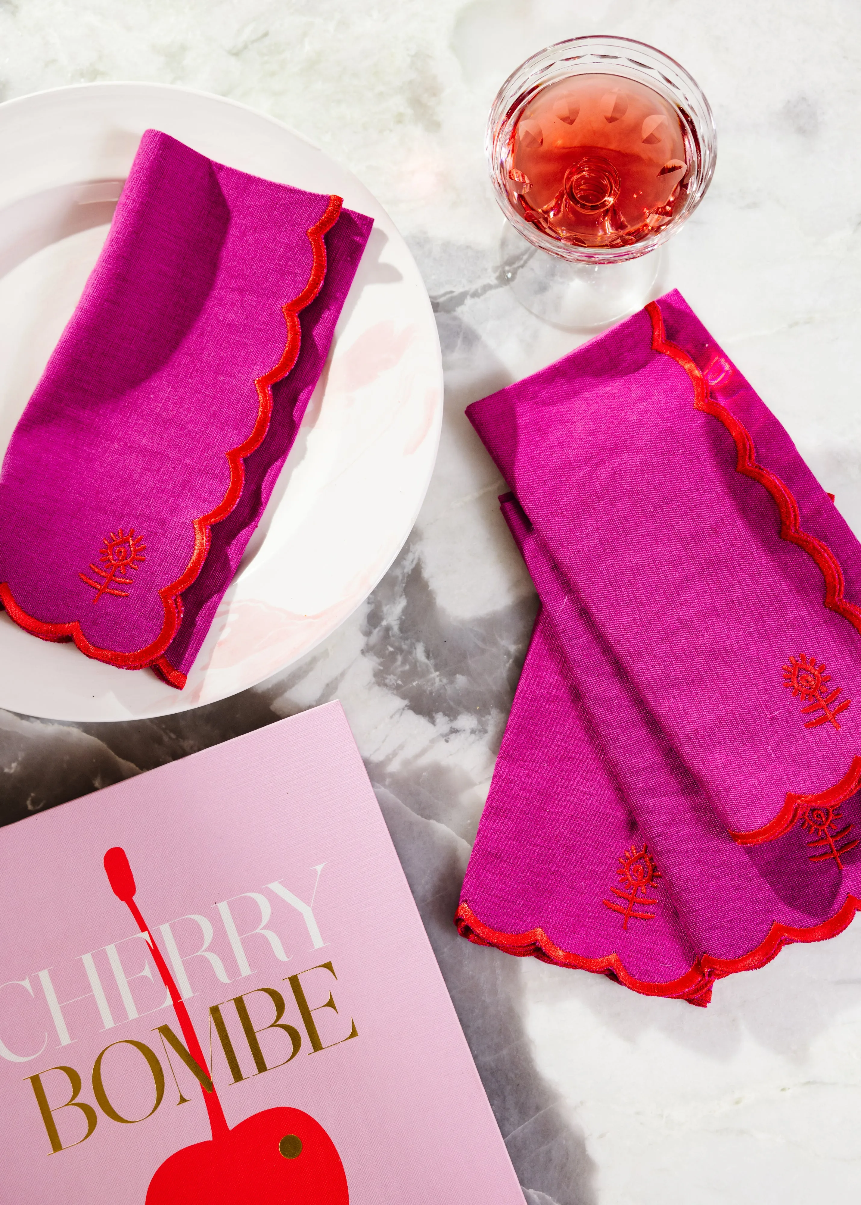 Icon Linen Napkins S/4 - Plum   Cherry