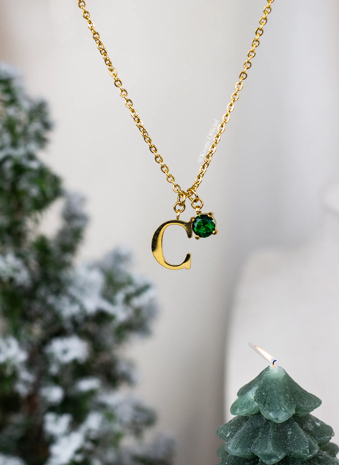 Initial and Birthstone Personalised Necklace