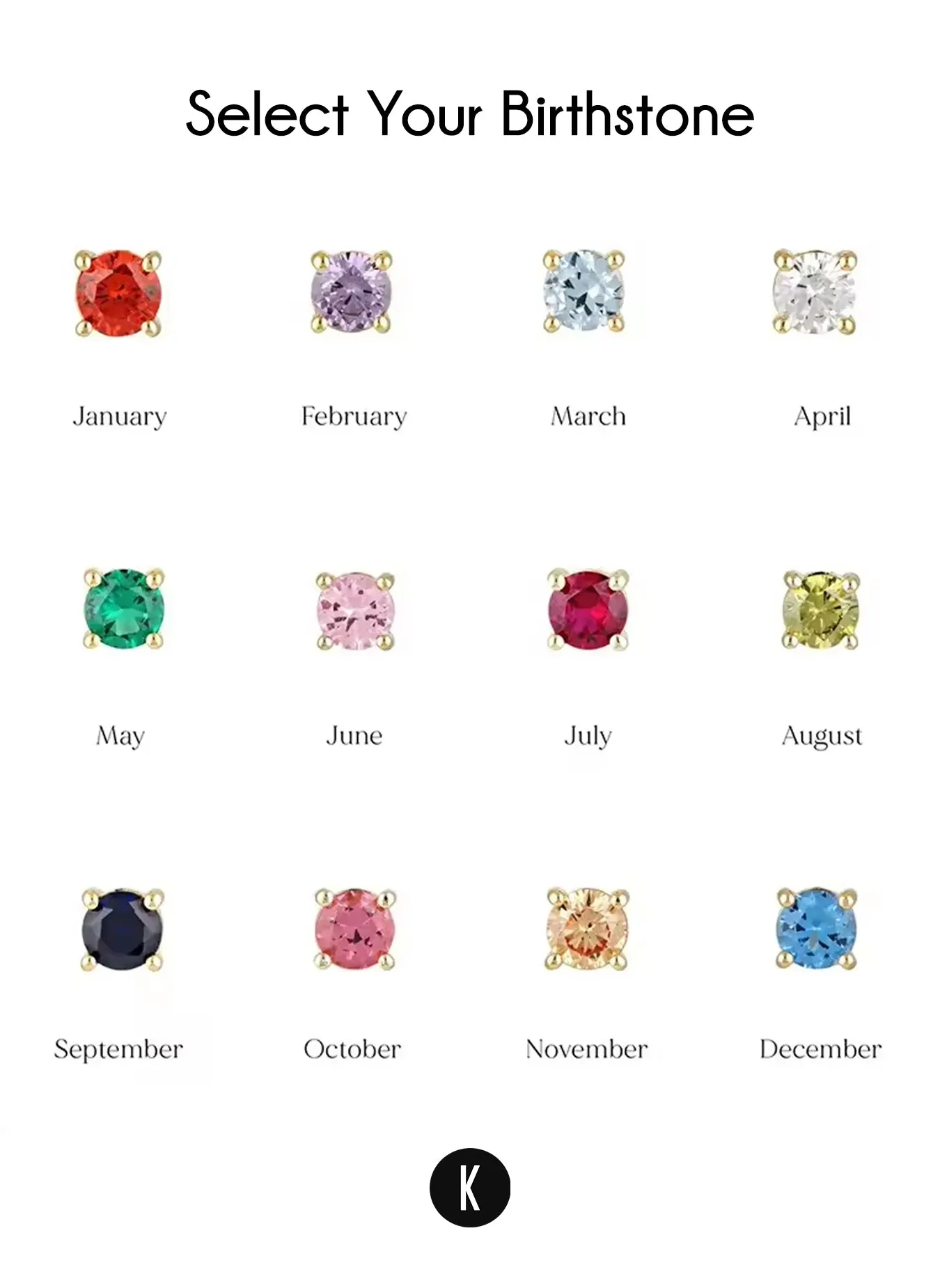 Initial and Birthstone Personalised Necklace