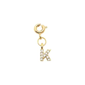 Initial K - Gold Charm