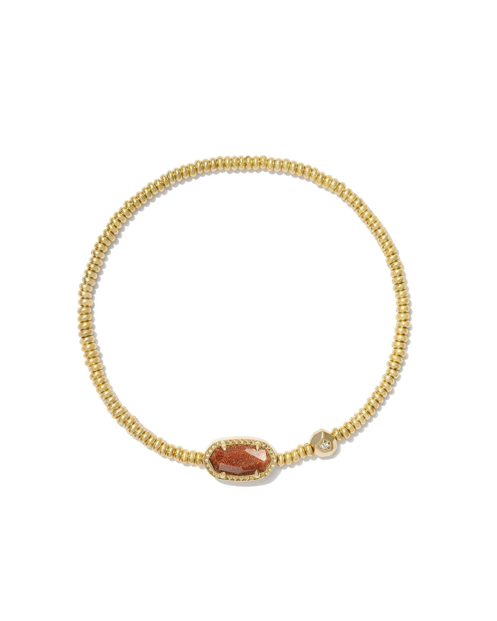 Kendra Scott Grayson Stretch Bracelet in Gold Orange Goldstone
