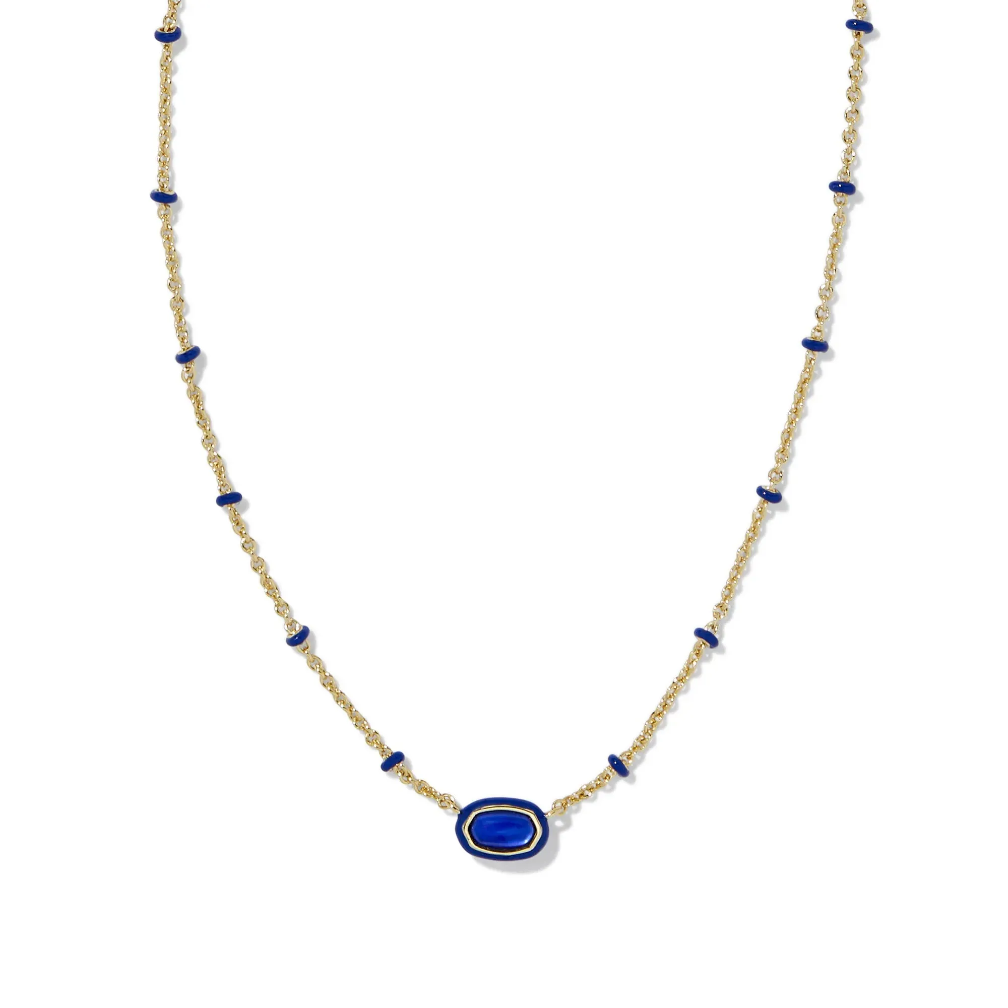 Kendra Scott Mini Elisa Enamel Frame Short Pendant Necklace in Cobalt Illusion