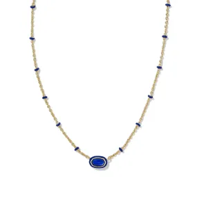 Kendra Scott Mini Elisa Enamel Frame Short Pendant Necklace in Cobalt Illusion