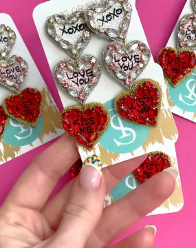 Kiss Me Beaded Drop Earrings