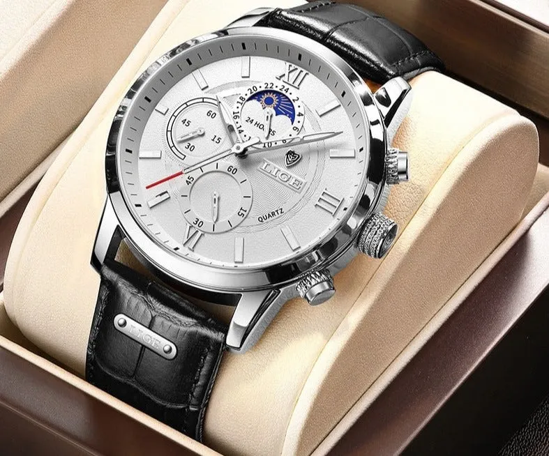 Luxury Clock Casual Leather Watches fOR Men's