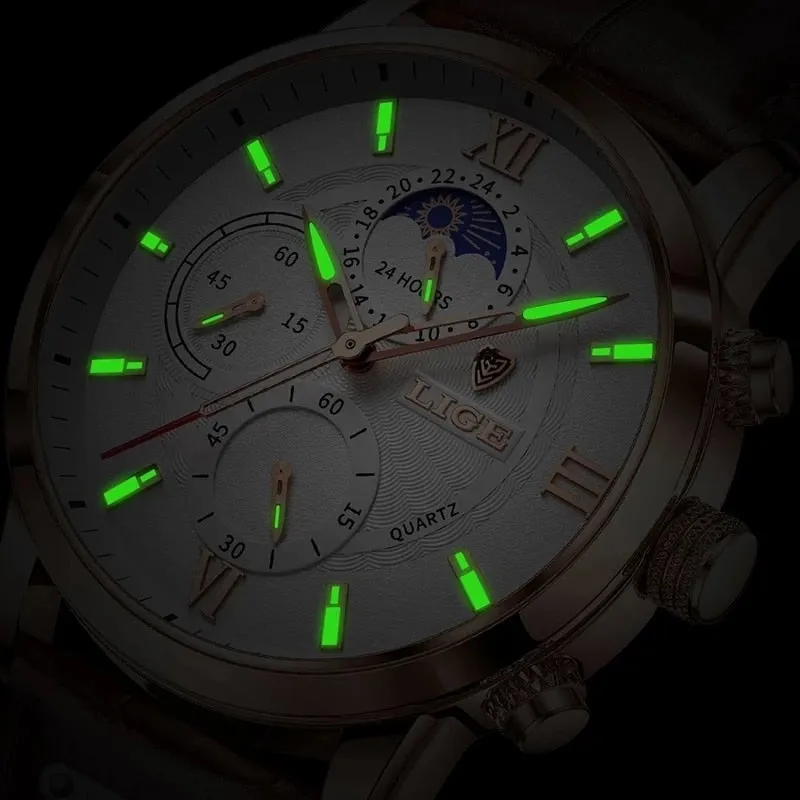 Luxury Clock Casual Leather Watches fOR Men's